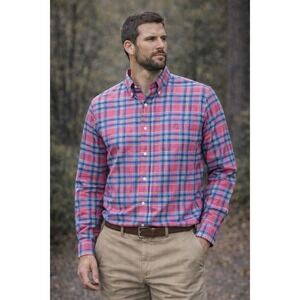 Vineyard Vines Island Twill Plaid Button Down Shirt Mens 2XB Lobster Reef NWT